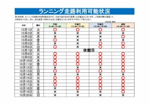 ランニング走路利用可能表のサムネイル