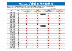 ランニング走路利用可能表のサムネイル