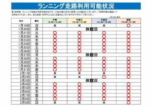 ランニング走路利用可能表のサムネイル